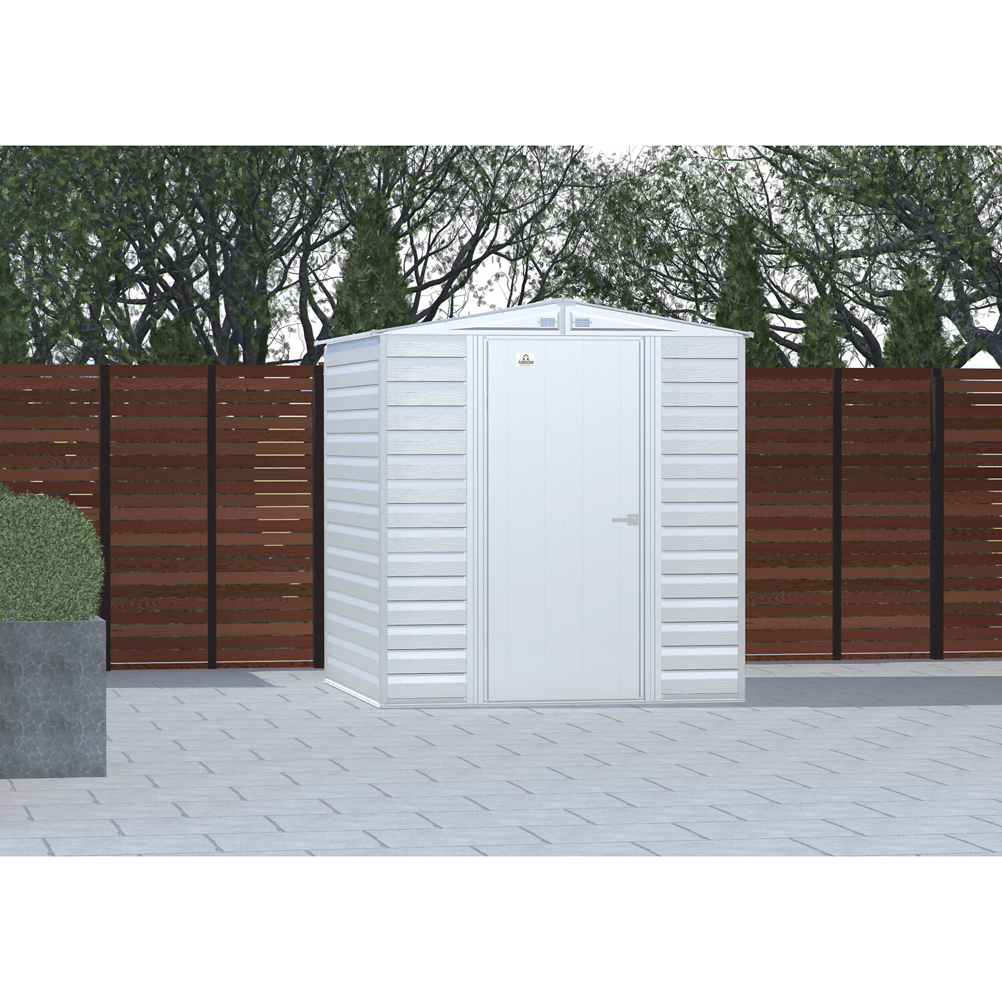 Arrow Storage Products, Select Steel Shed 6x7 Flute Grey SCG67FG, Length 7 ft, Width 6 ft, Model# SCG67FG